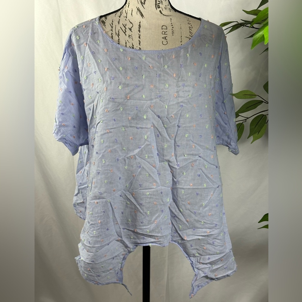 Light Blue Patterned Top - Picture 2 of 11